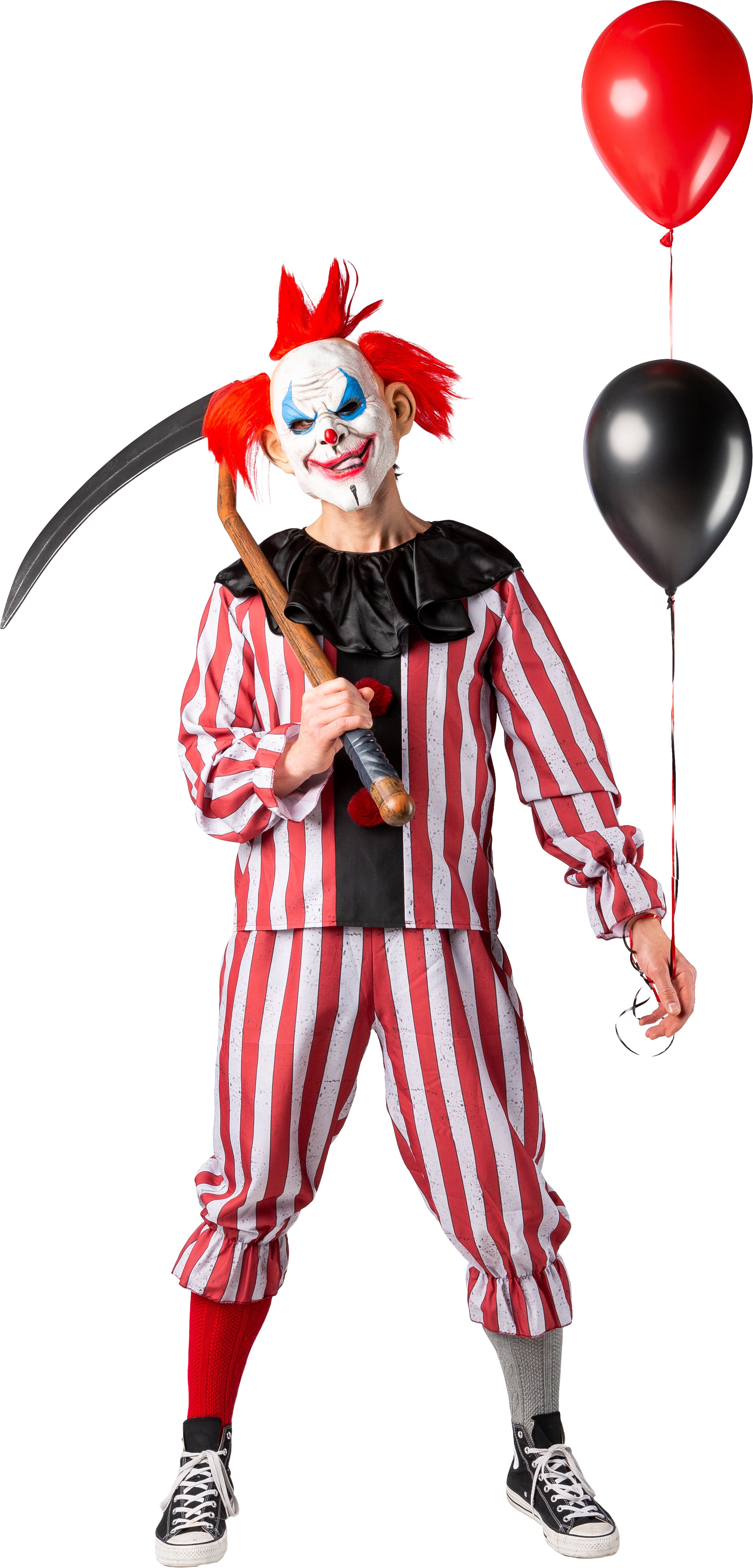 Halloweenclown, grau-rot M