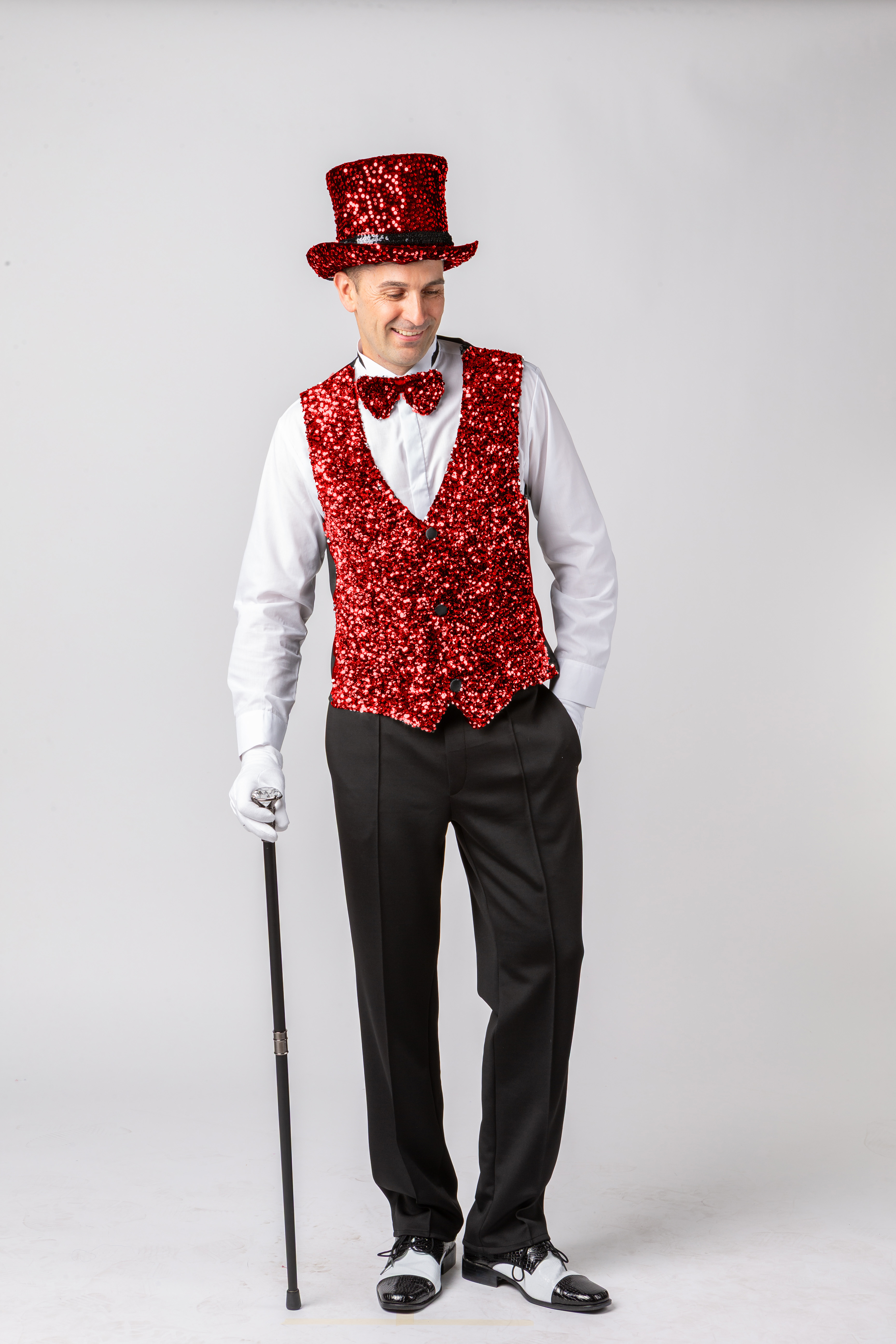 Weste Pailletten, rot