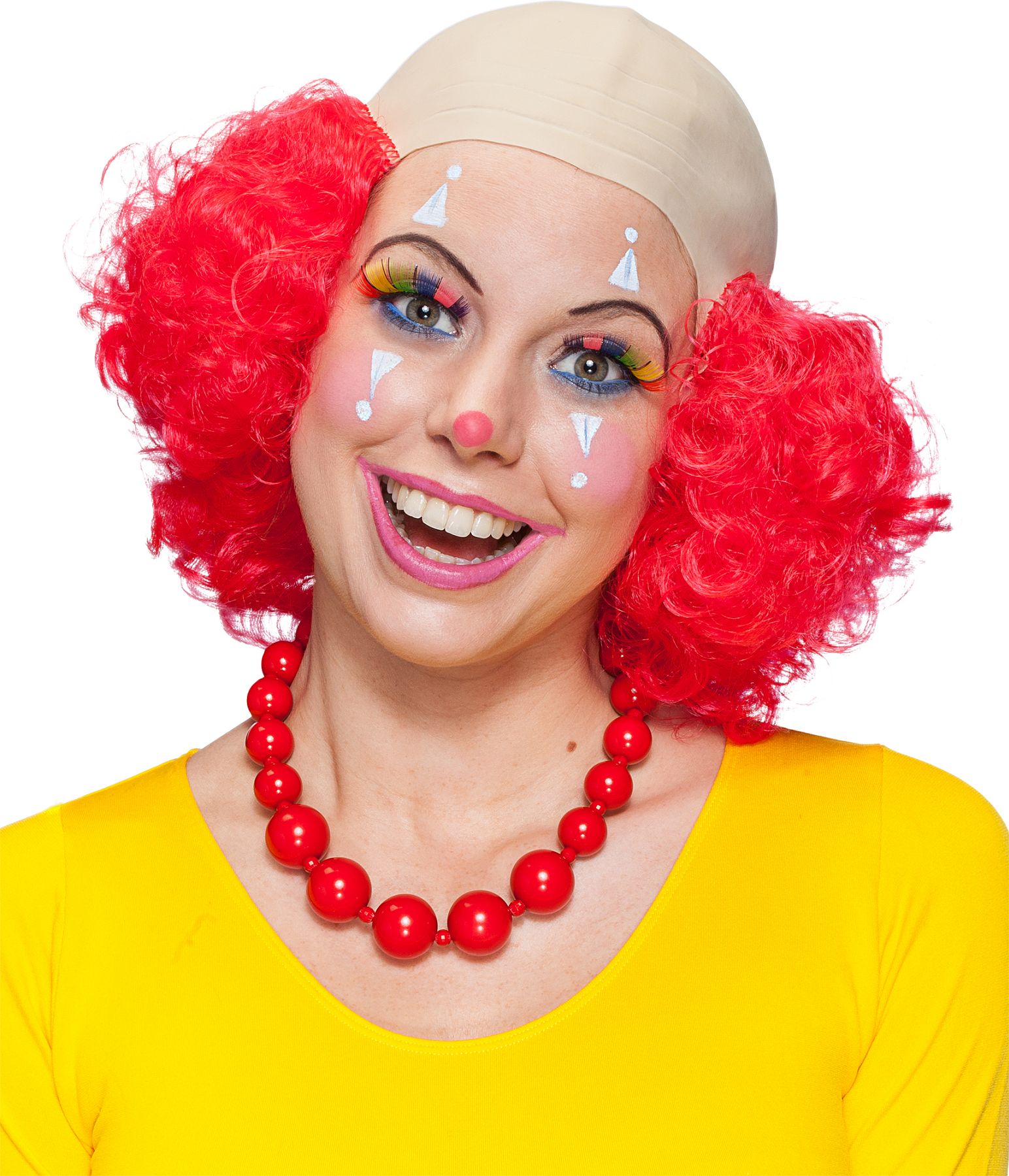 Perücke Clownglatze, rot