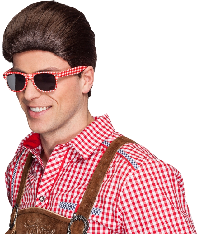 Brille rot-weiß, kariert Brille rot-weiß, kariert