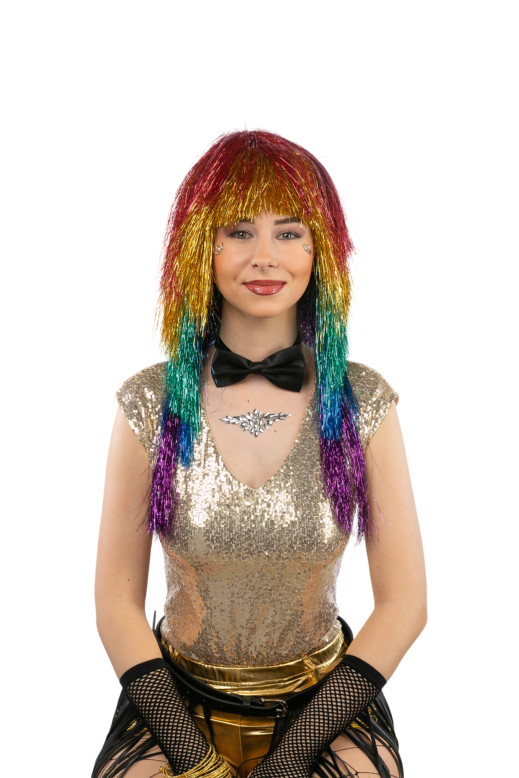 Lametta-Perücke, Regenbogen #KA