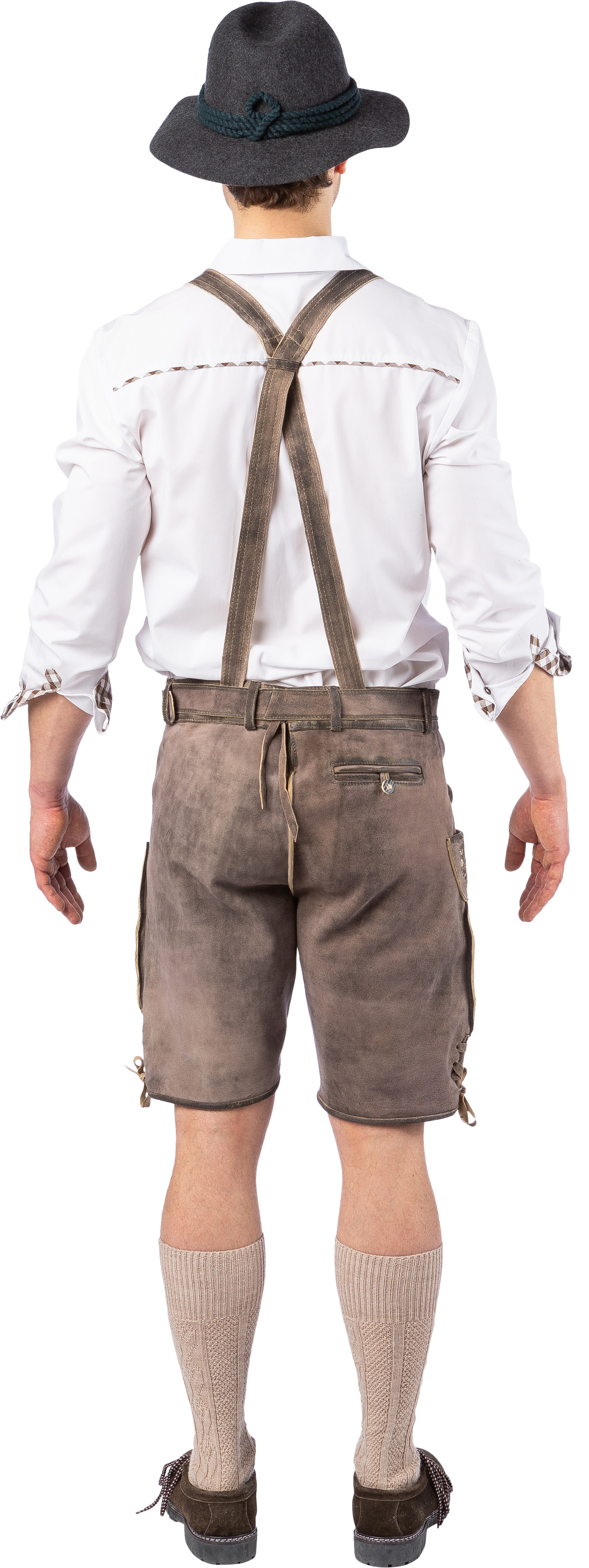 Lederhose kurz, grau antik Lederhose kurz, grau antik