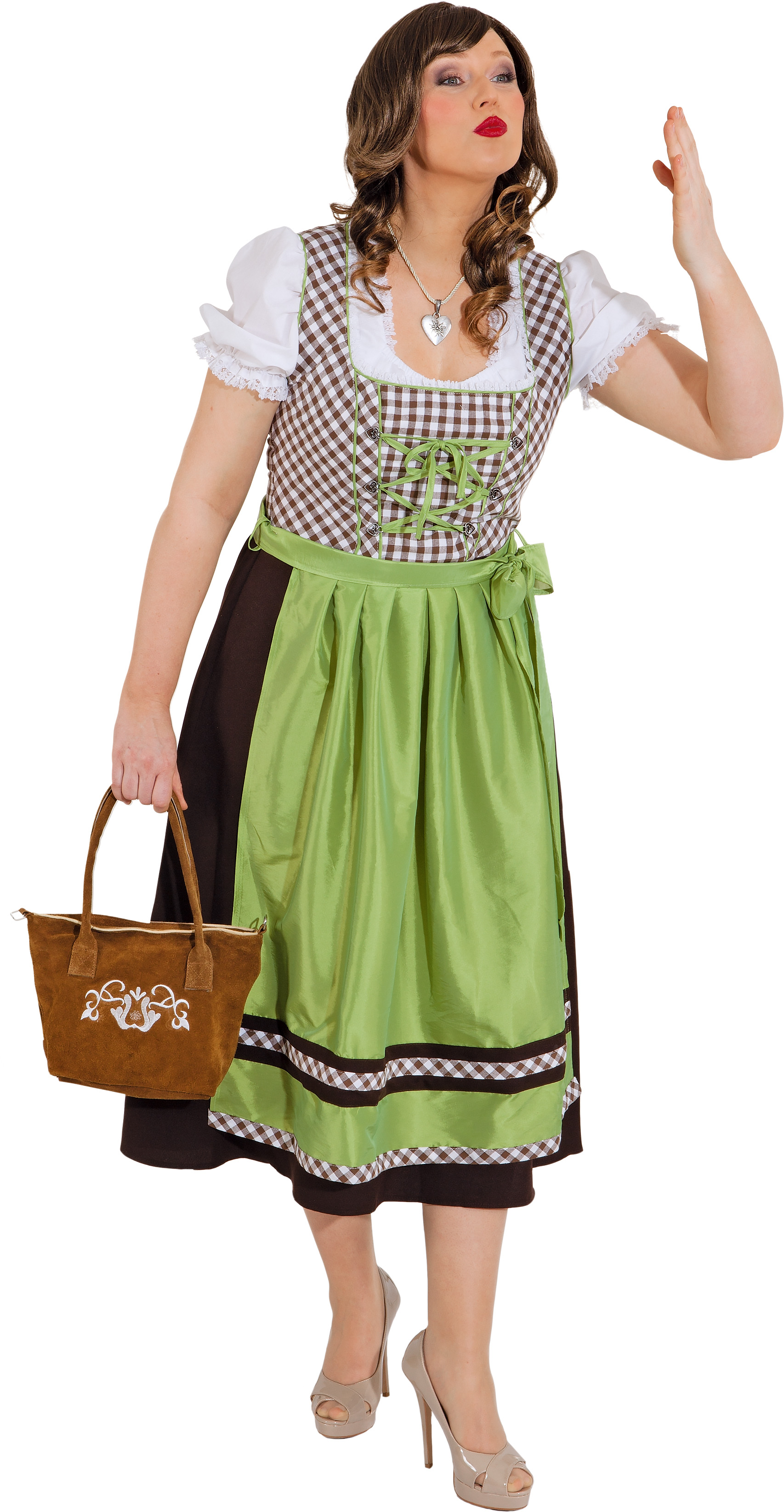 Dirndl lang, braun-grün Dirndl lang, braun-grün