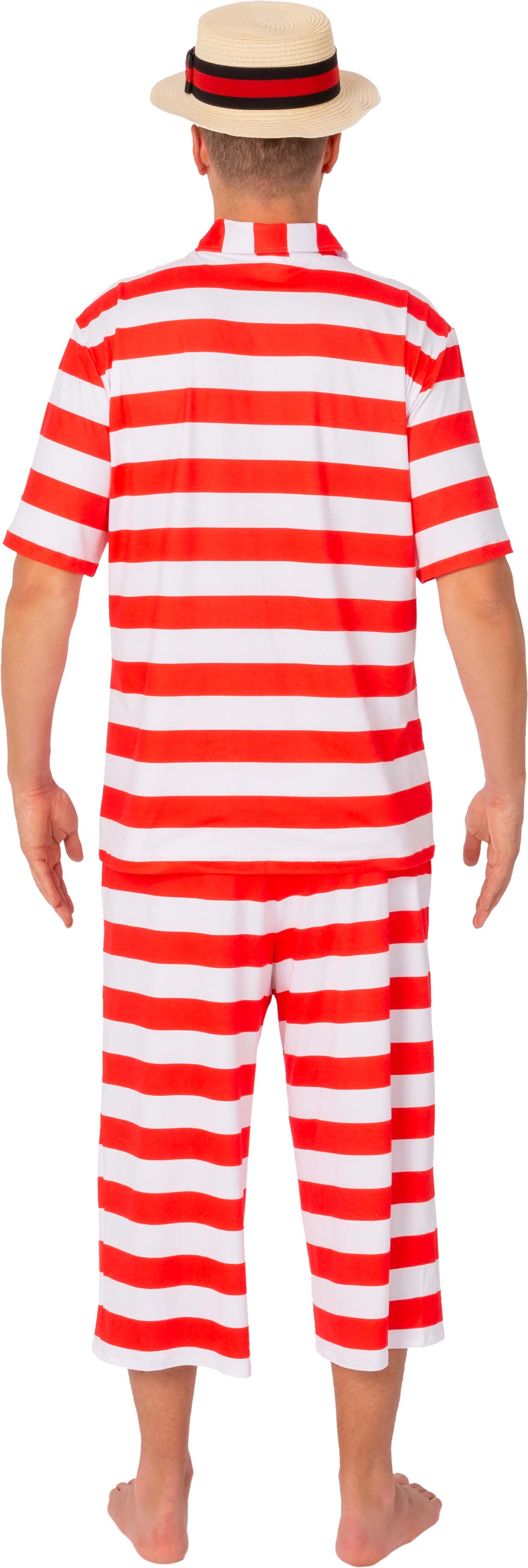 Badekleid retro, rot-weiß gestreift, Herren Badekleid retro, rot-weiß gestreift, Herren