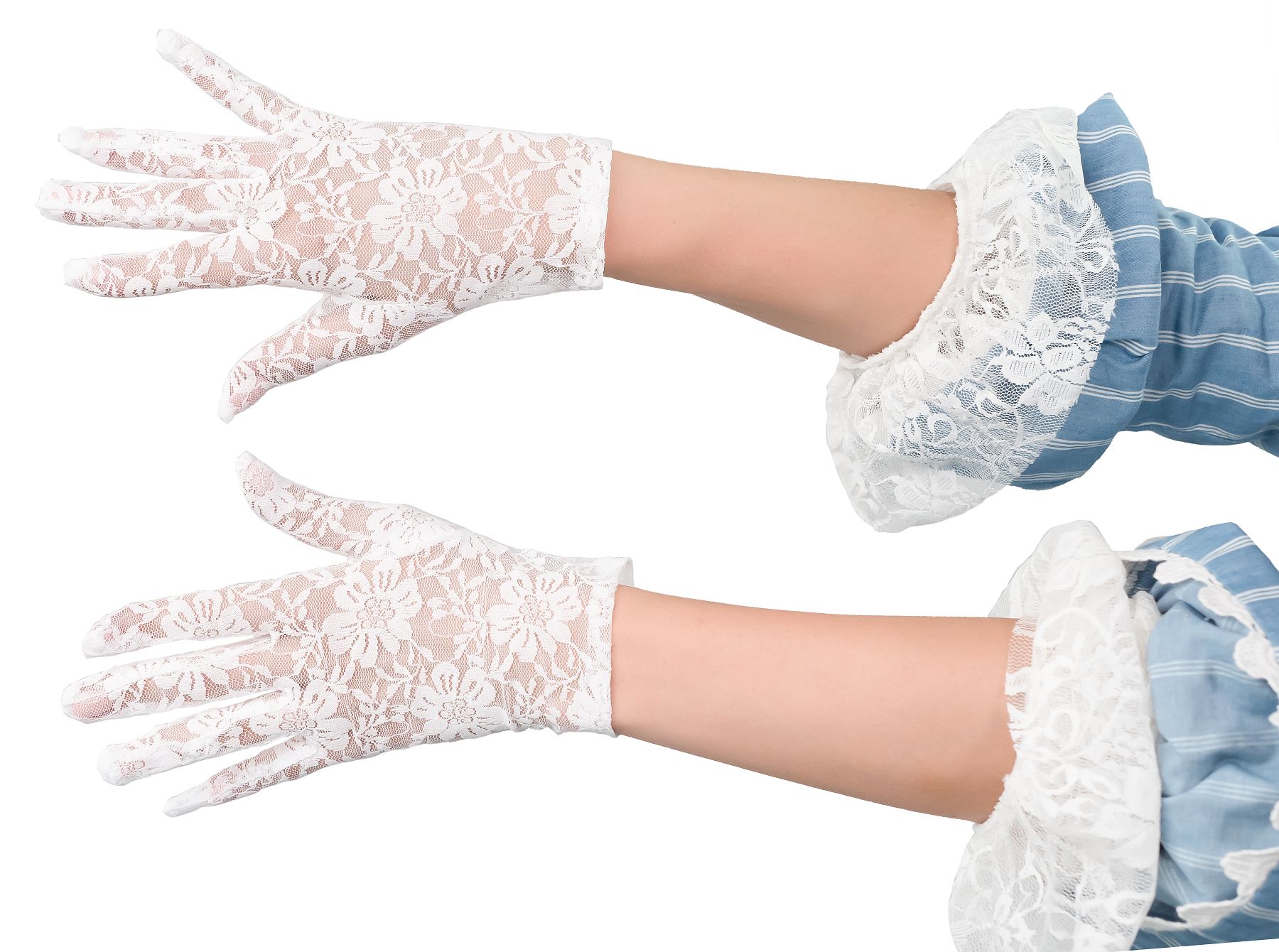 Spitzenhandschuhe, weiß