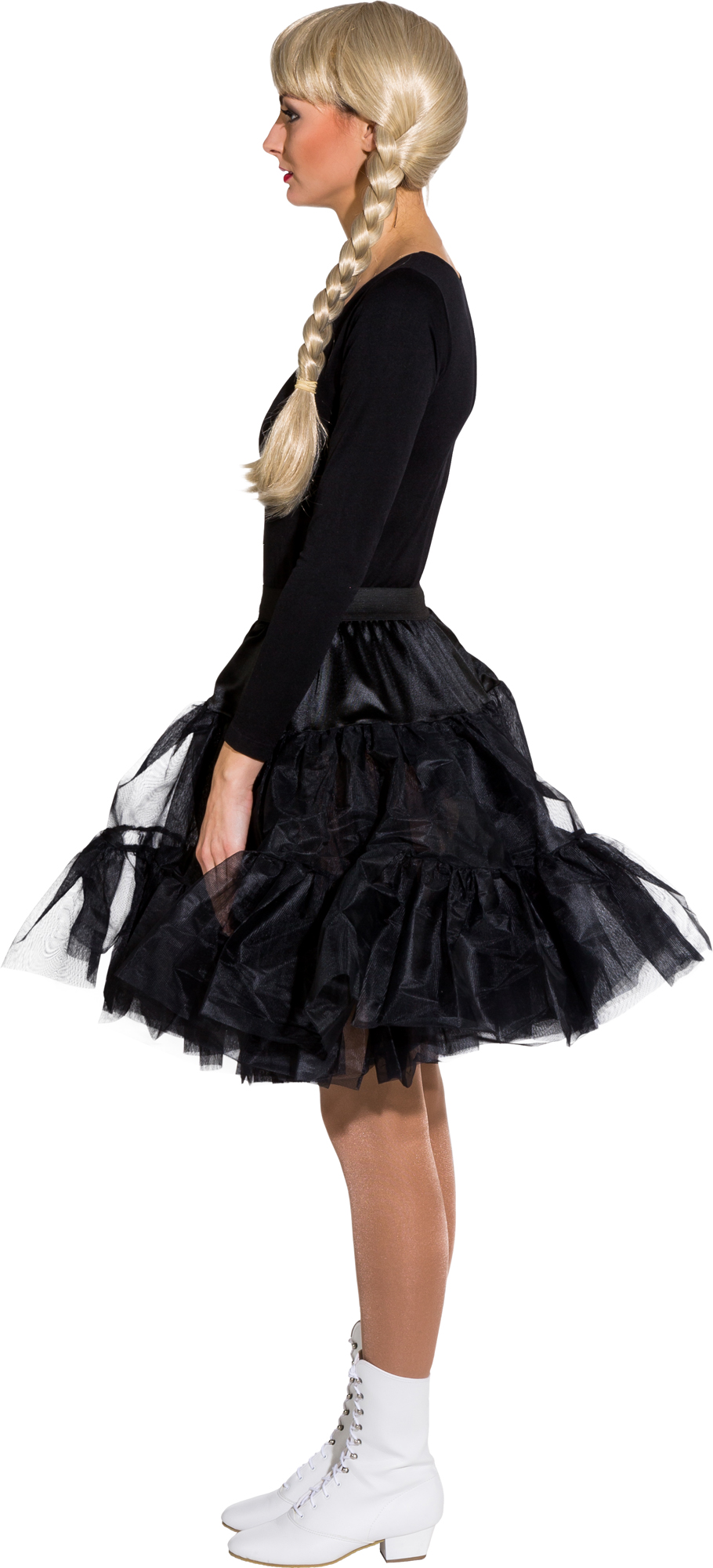 Petticoat knielang, schwarz Petticoat knielang, schwarz