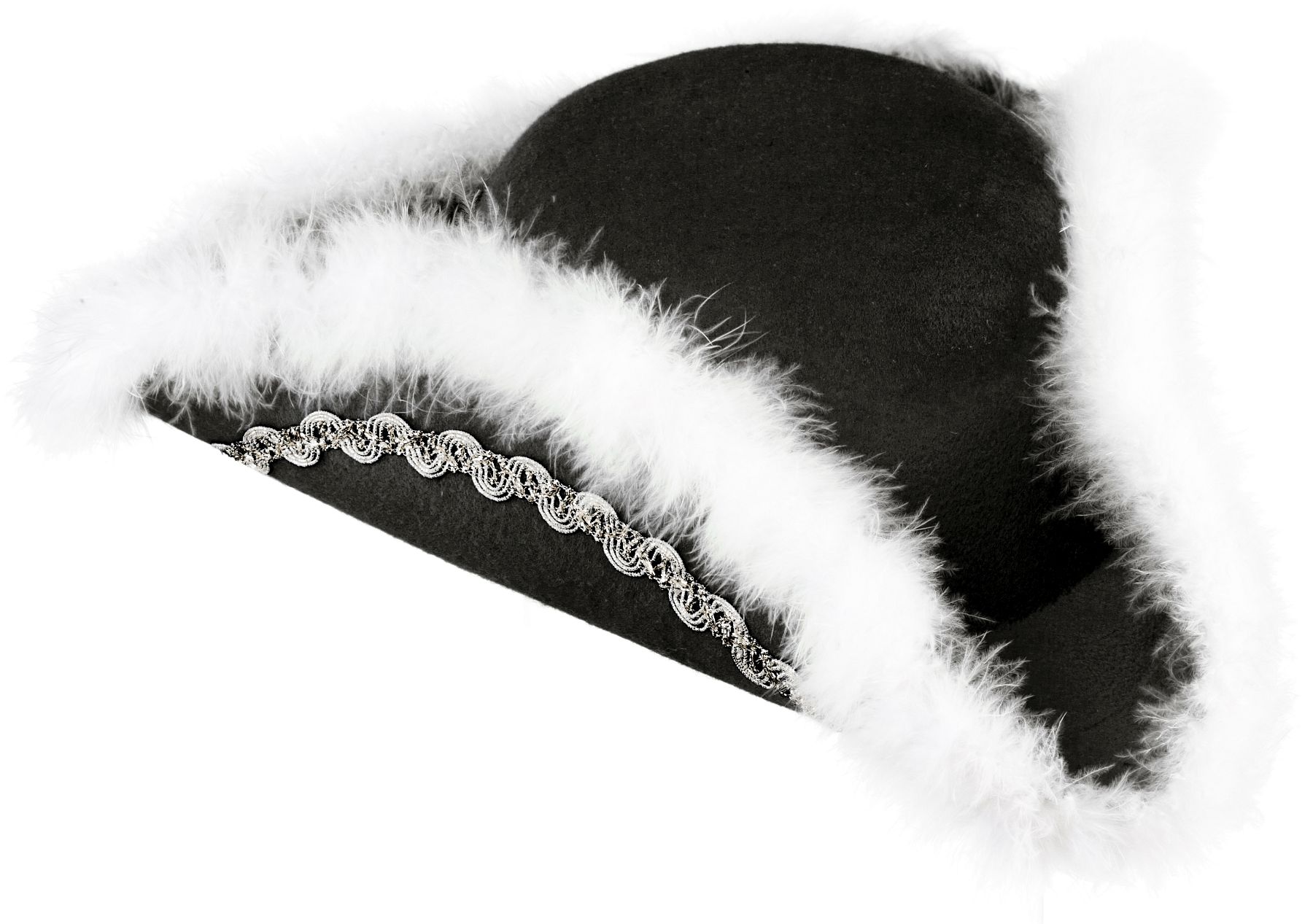 Funkenhut schwarz mit Silberborte Funkenhut schwarz mit Silberborte