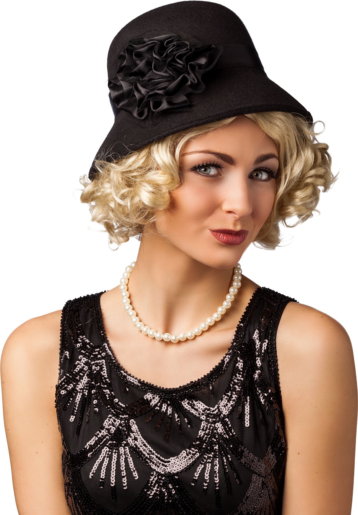 Hut Charleston, schwarz de Luxe 