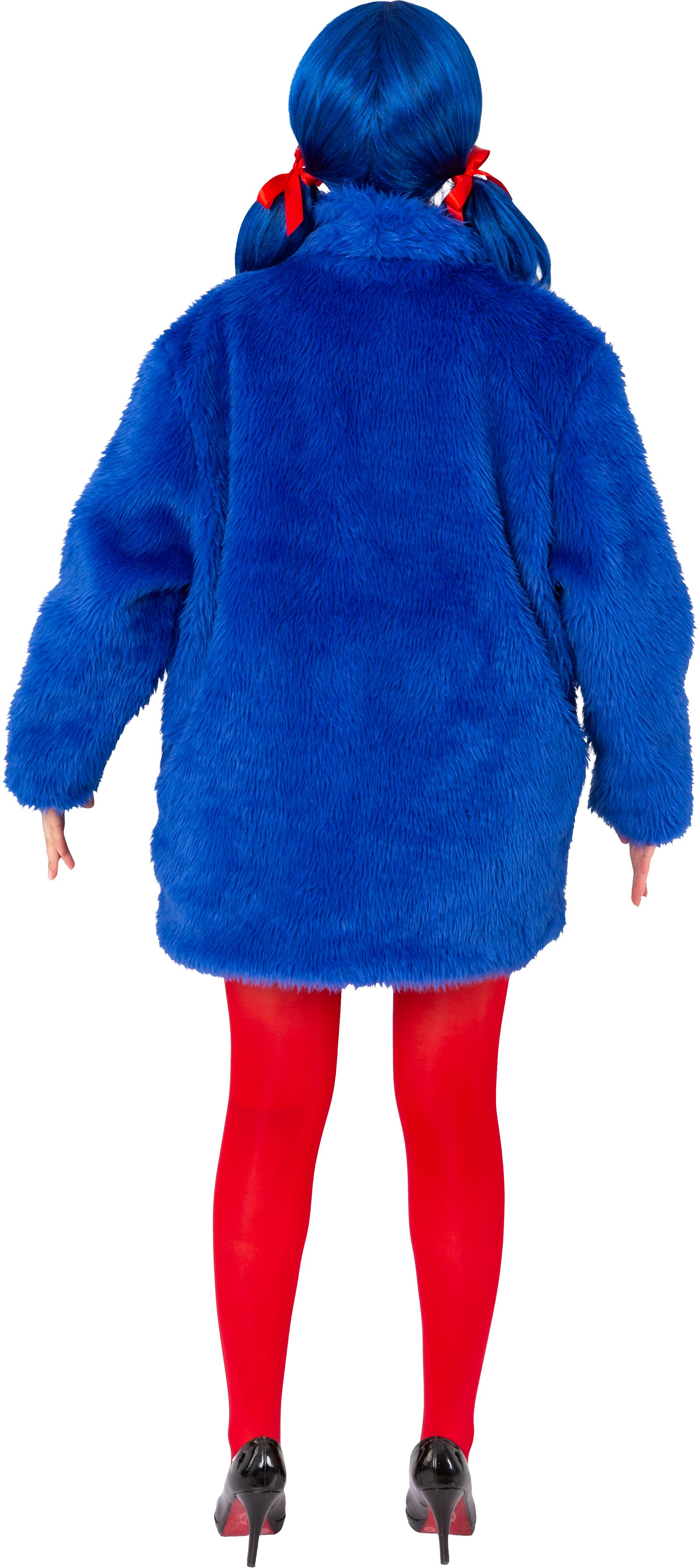 Plüsch-Jacke, blau, S/M