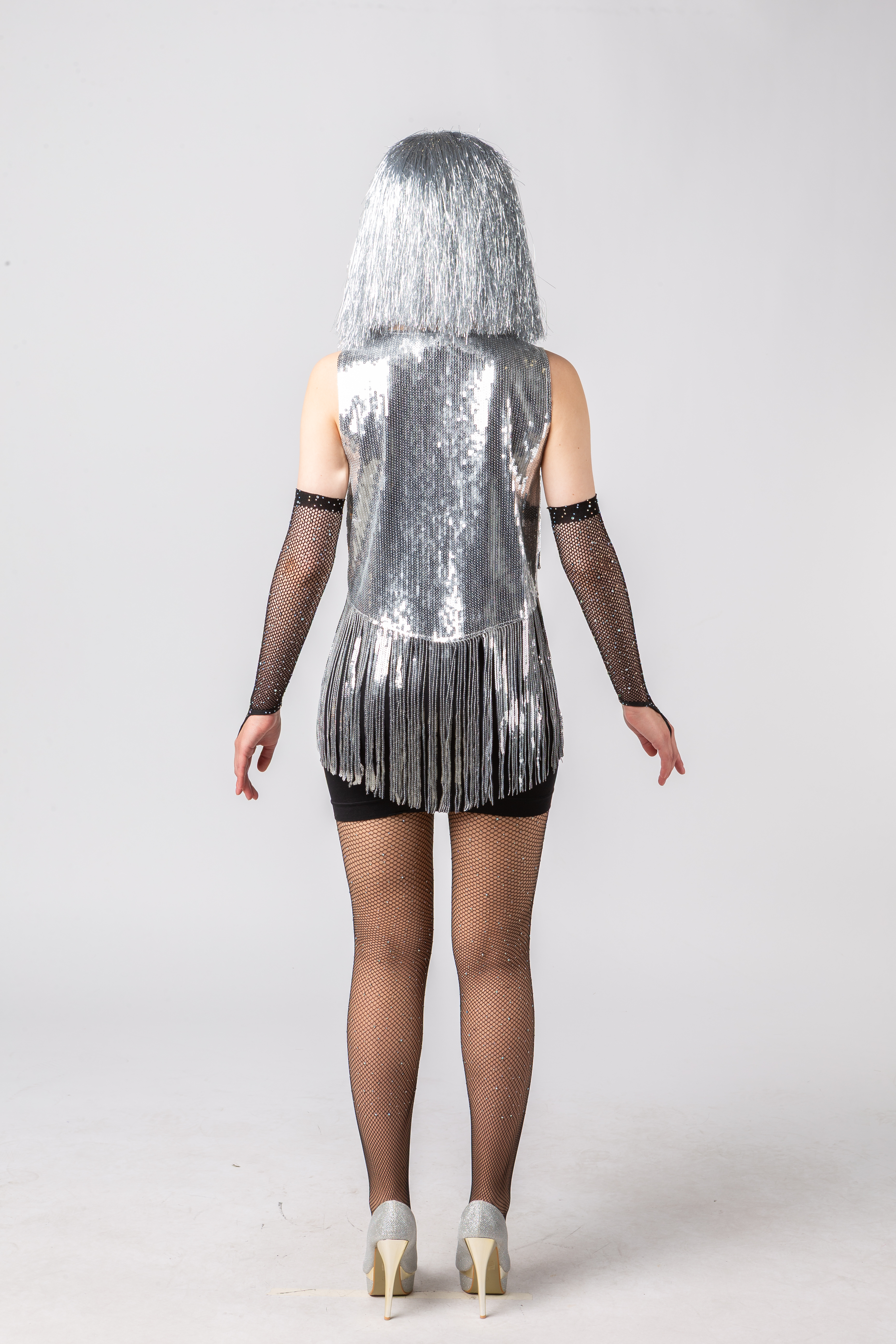 Paillettenweste, silber Paillettenweste, silber