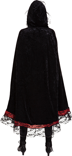 Cape schwarz-rot mit Spitze Cape schwarz-rot mit Spitze