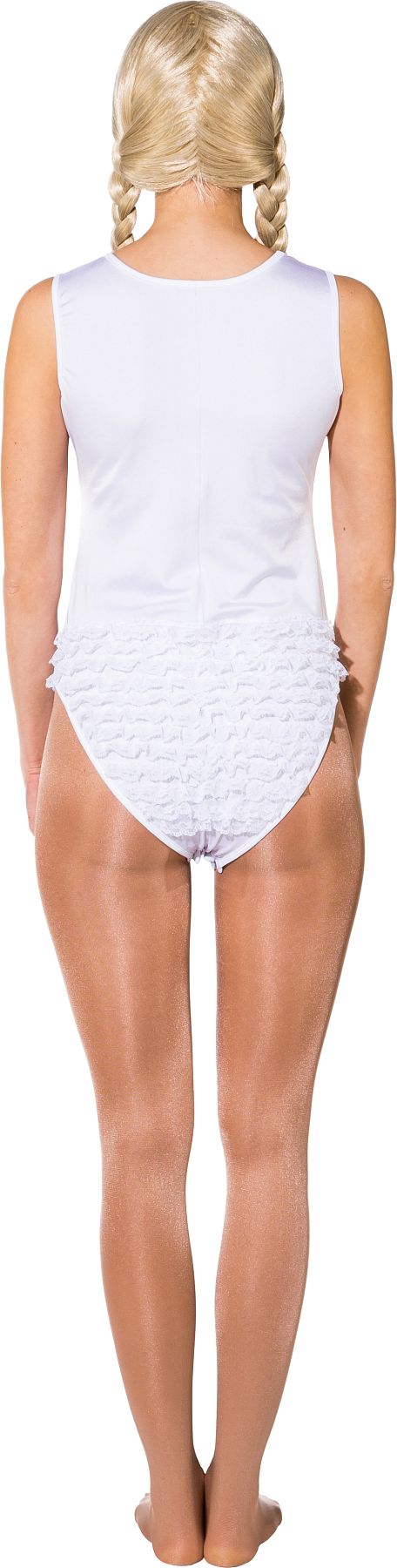 Rüschen-Body nahtlos, weiß Rüschen-Body nahtlos, weiß