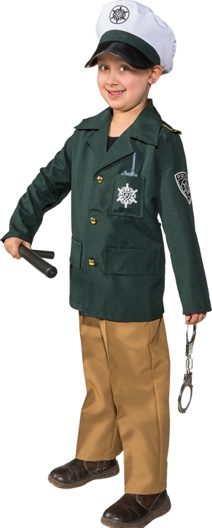 Polizist grün mit Mütze Polizist grün mit Mütze