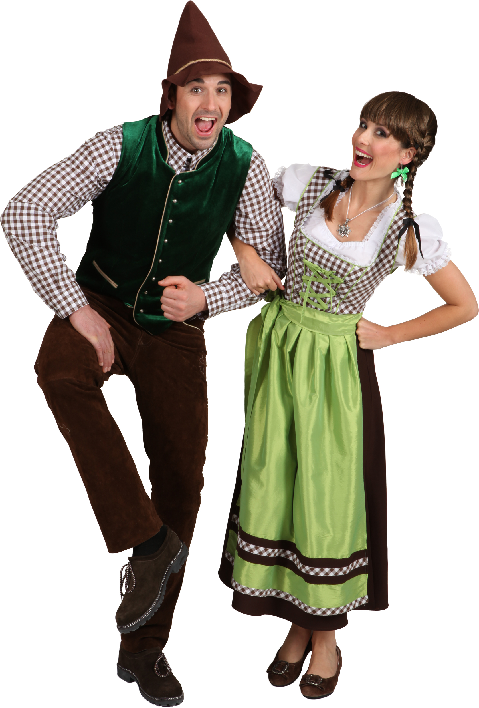Dirndl lang, braun-grün Dirndl lang, braun-grün