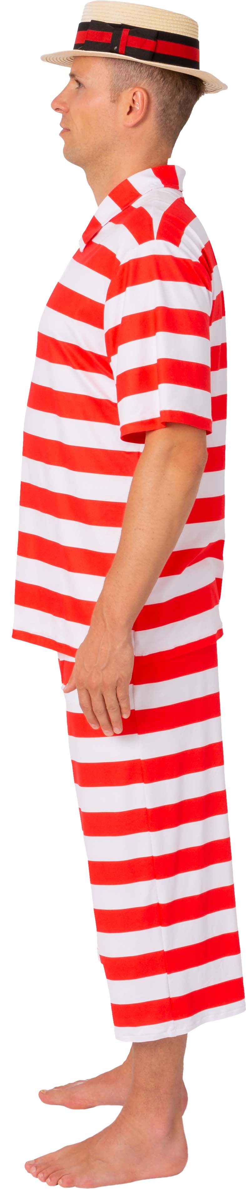 Badekleid retro, rot-weiß gestreift, Herren Badekleid retro, rot-weiß gestreift, Herren