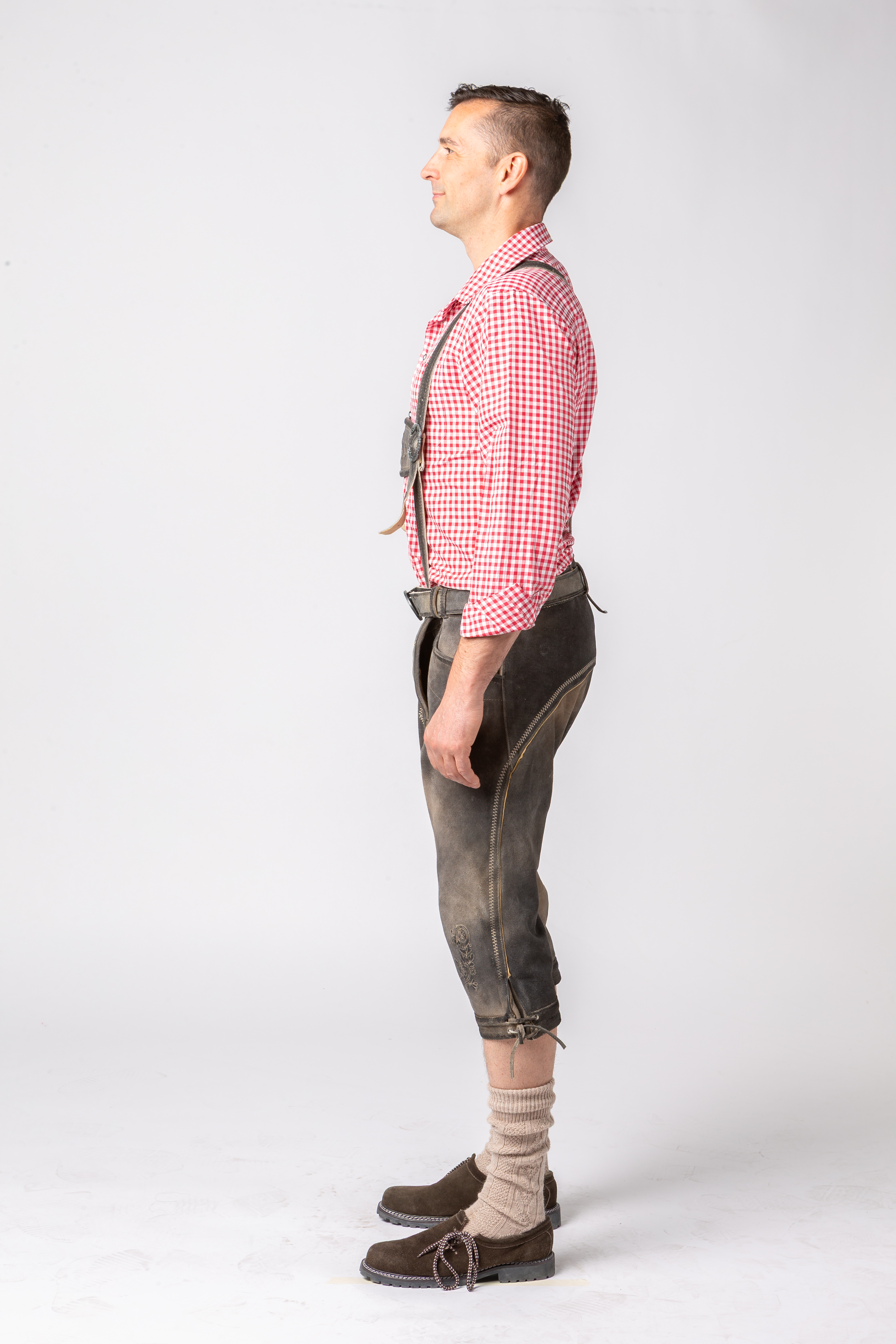 Kniebundlederhose Rindsleder, steingrau Kniebundlederhose Rindsleder, steingrau