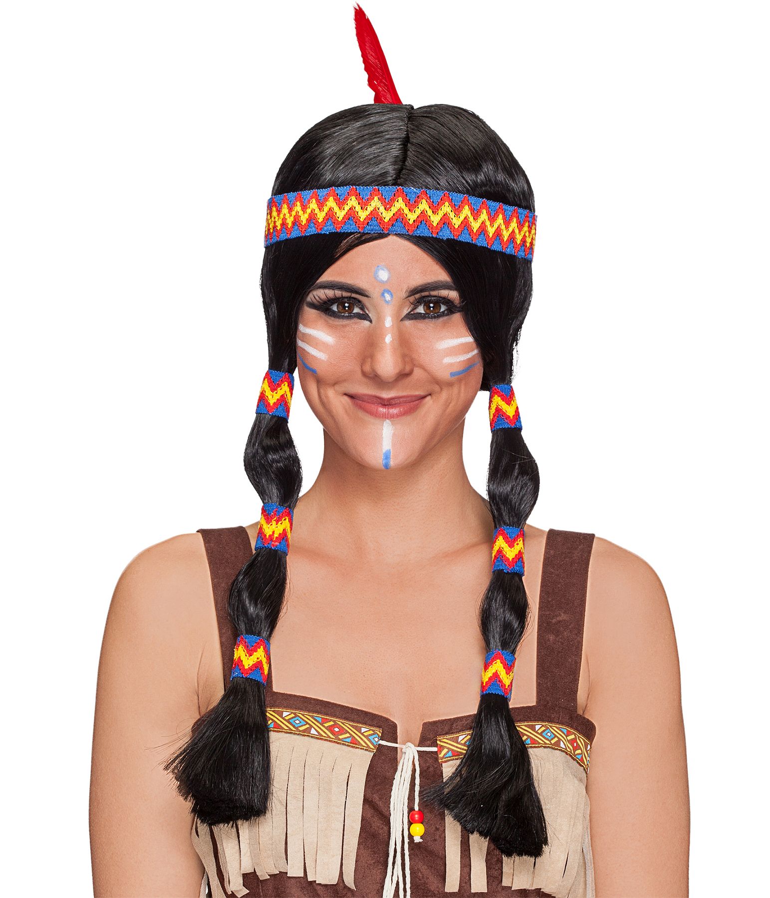 Indianerin mit blauem Band