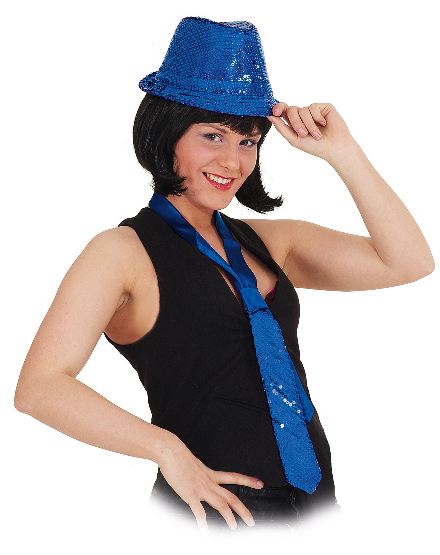 Krawatte Pailletten, blau Krawatte Pailletten, blau