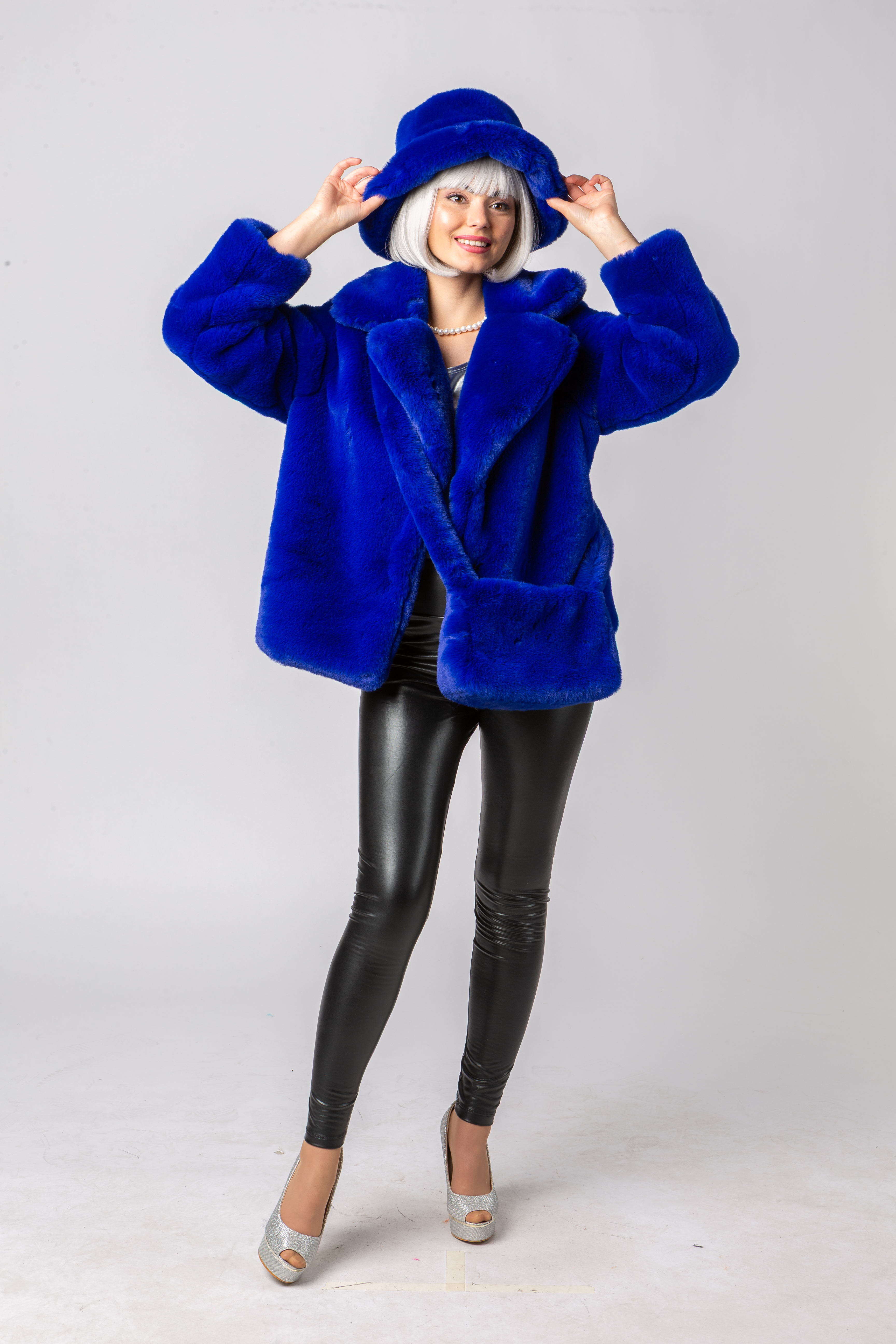 Plüschjacke, blau Plüschjacke, blau