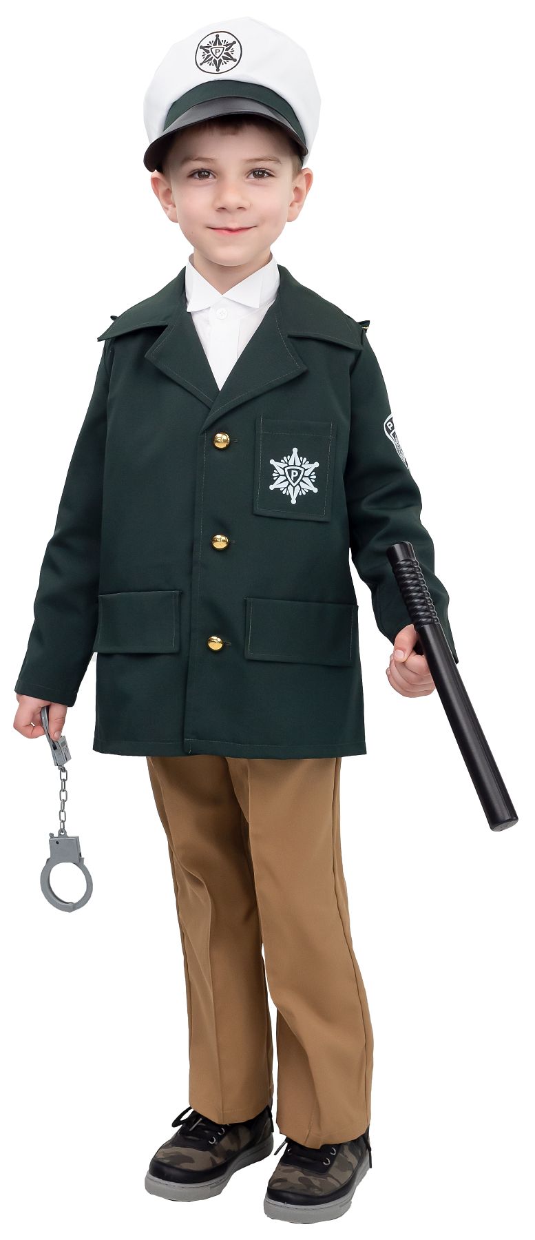 Polizist grün mit Mütze