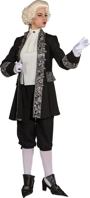 Historische Jacke de Luxe, schwarz-silber Historische Jacke de Luxe, schwarz-silber