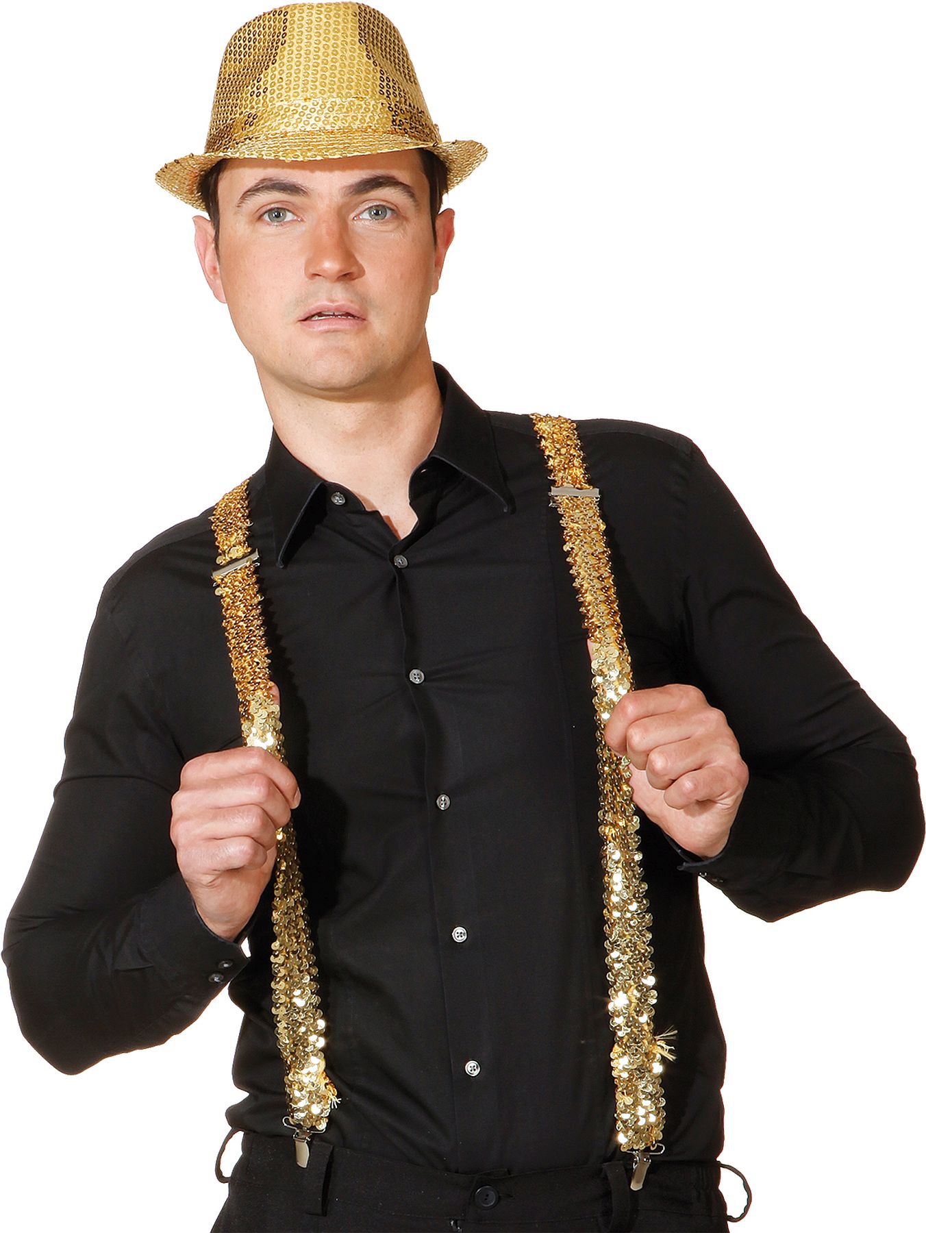 Paillettenhosenträger, gold 