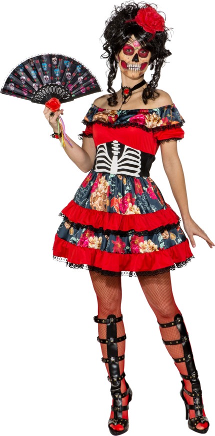 Kleid mit Totenköpfen und Spitze Kleid mit Totenköpfen und Spitze