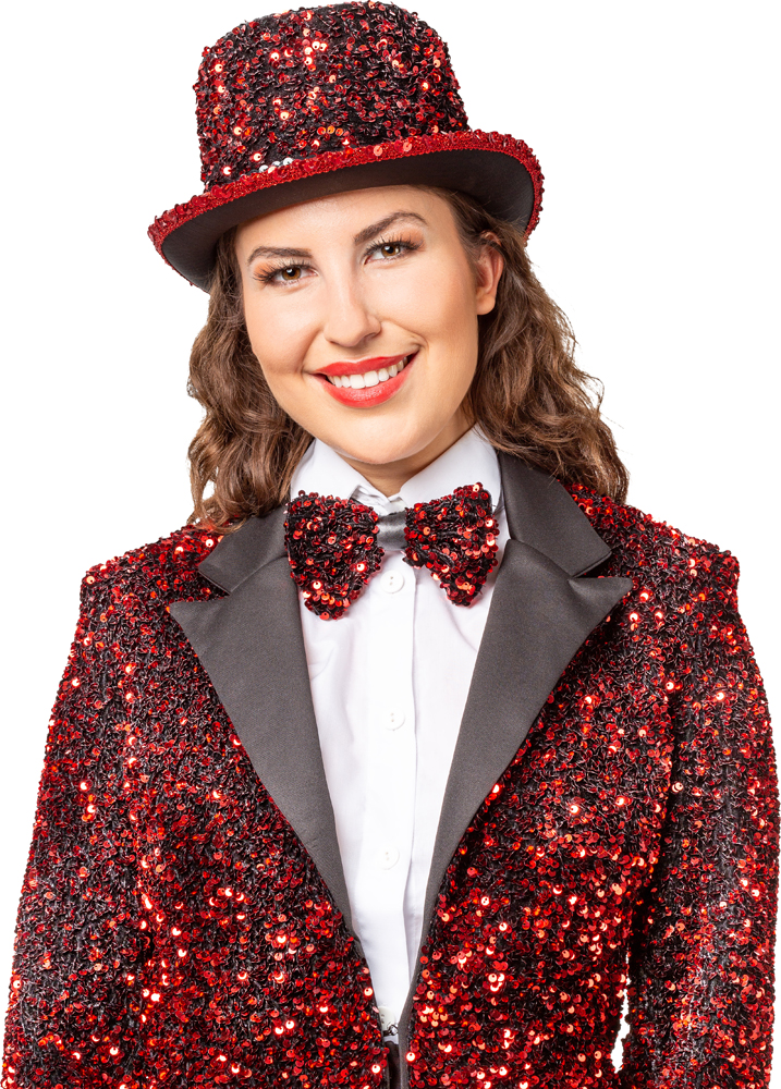 Zylinder Pailletten, rot Zylinder Pailletten, rot