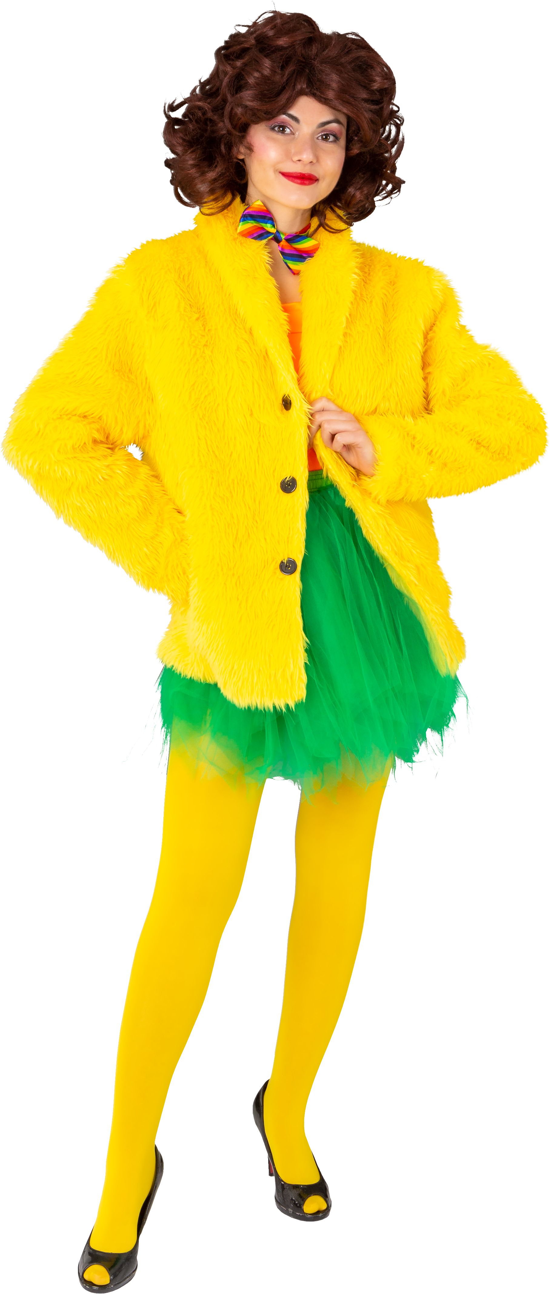 Plüsch-Jacke. gelb, S/M