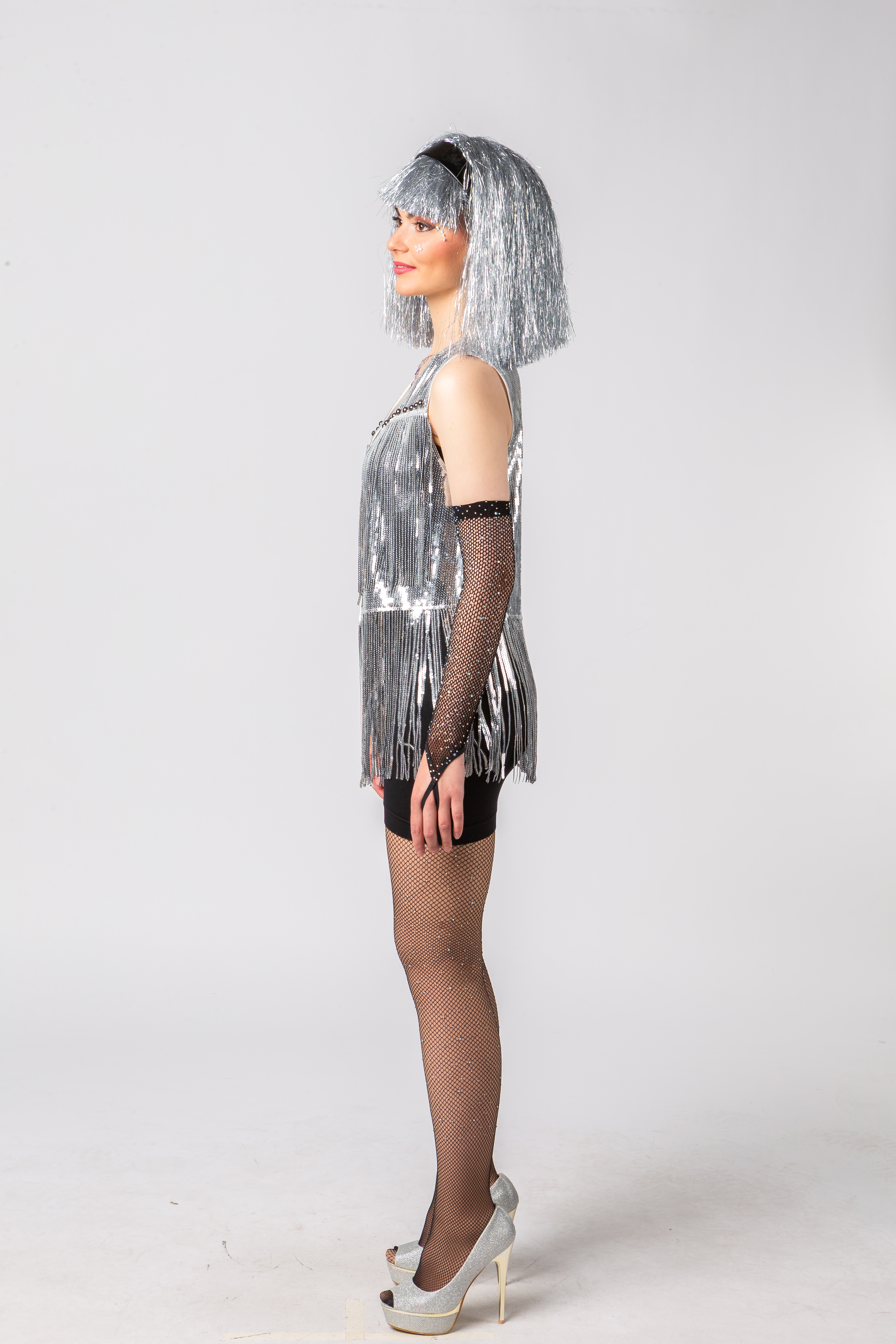 Paillettenweste, silber Paillettenweste, silber