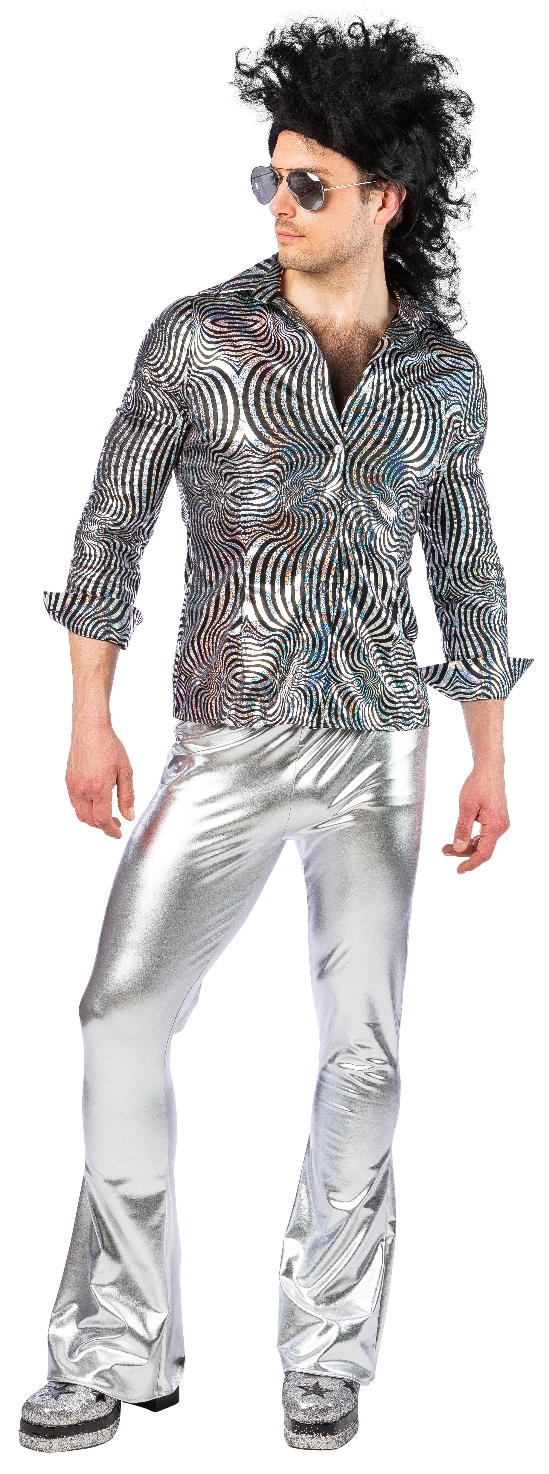 Hemd Disco, silber 50/52