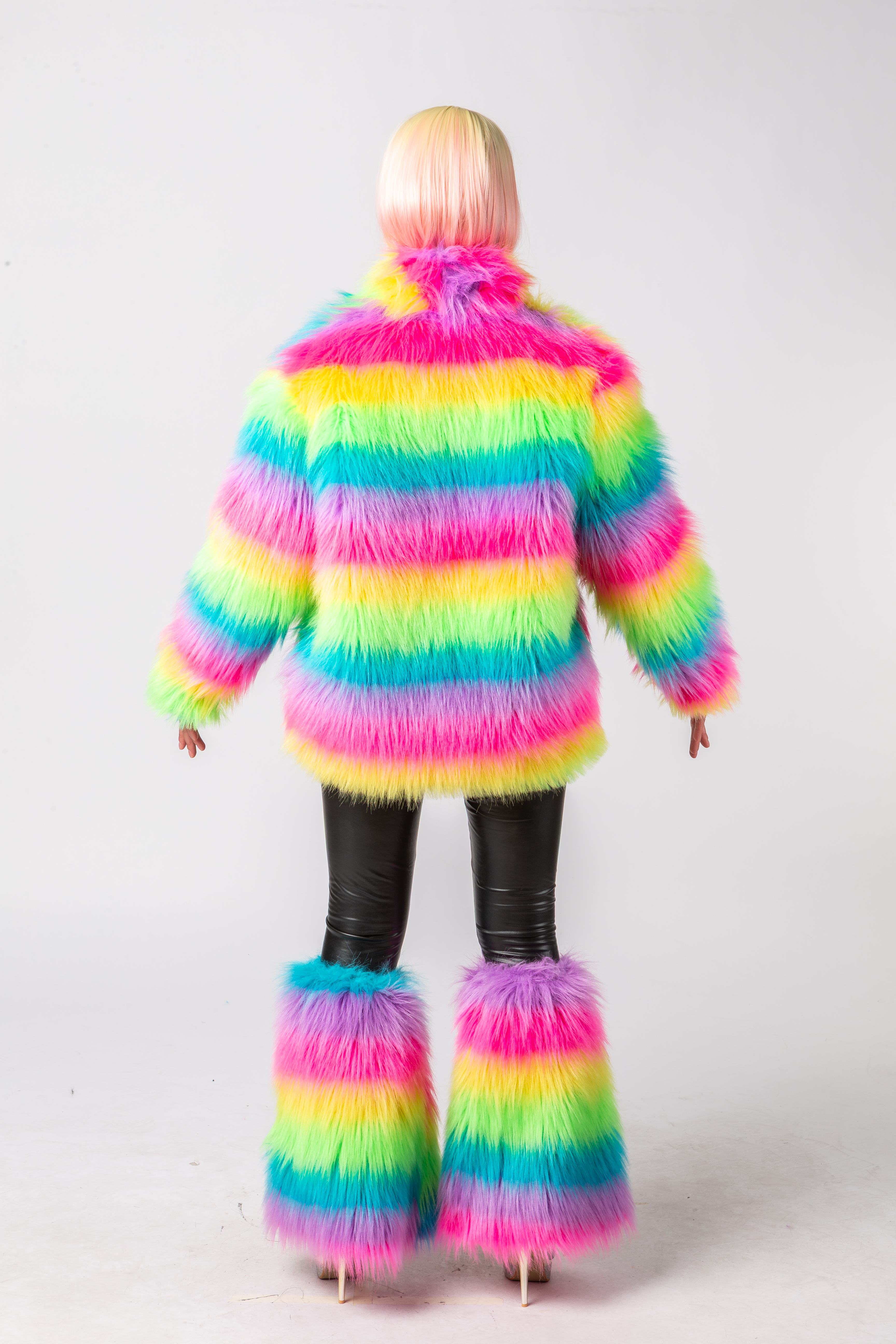 Plüsch-Jacke, langes Flor, multicolor Plüsch-Jacke, langes Flor, multicolor
