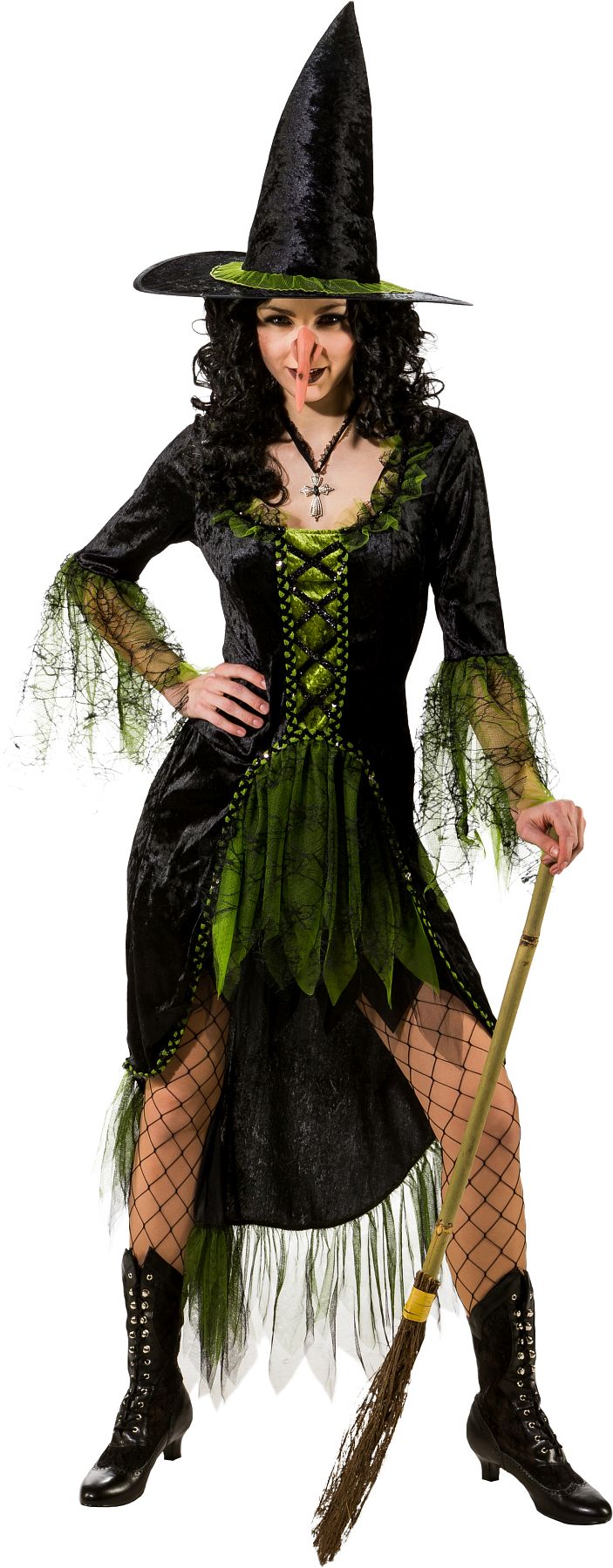 Hexenkleid schwarz-grün