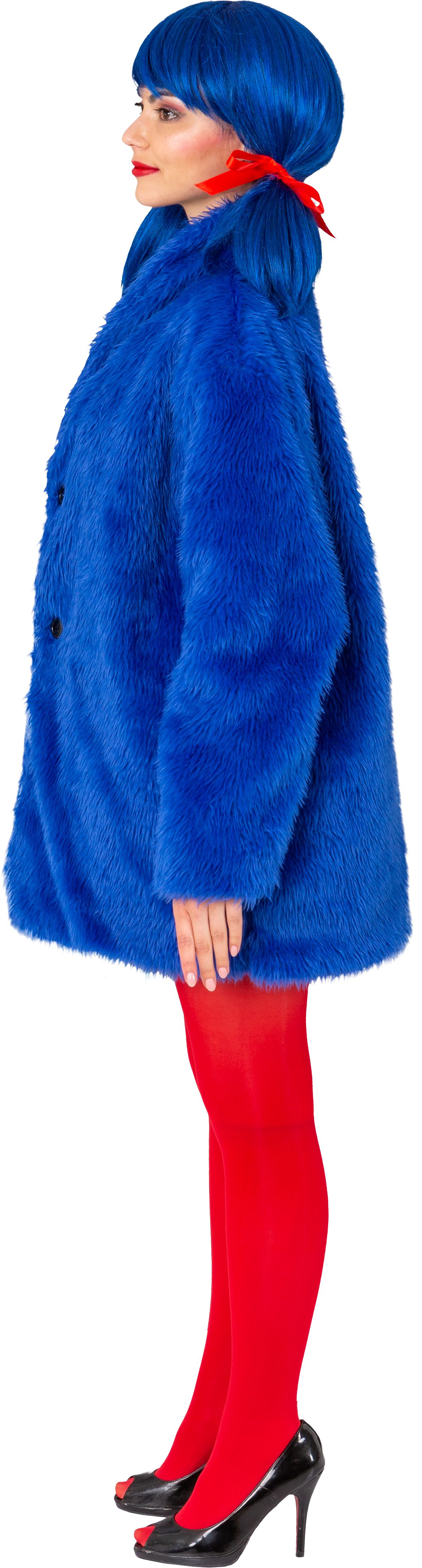 Plüsch-Jacke, blau, S/M