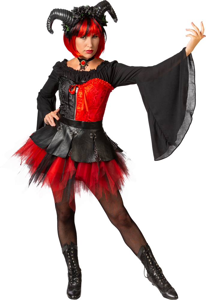 Korsage schwarz rot ,L