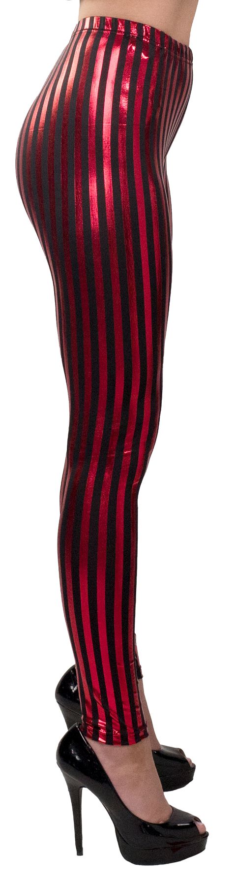 Leggings Streifen, rot/schwarz