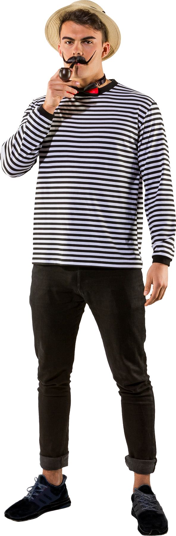 Ringelpulli Baumwolle schwarz-weiß 