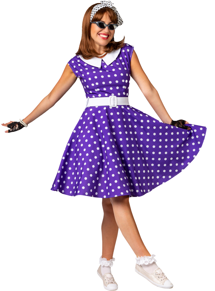 Kleid Rock and Roll Girl, lila/weiß