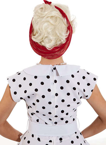 Damenperücke mit rotem Tuch, blond Damenperücke mit rotem Tuch, blond