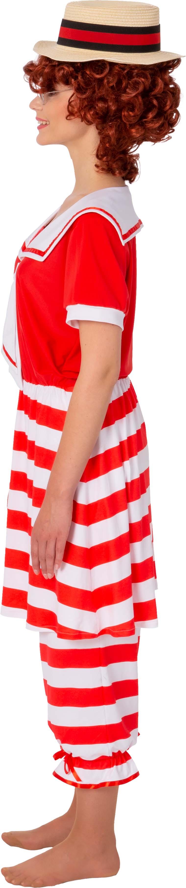 Badekleid retro, rot-weiß gestreift, Damen Badekleid retro, rot-weiß gestreift, Damen