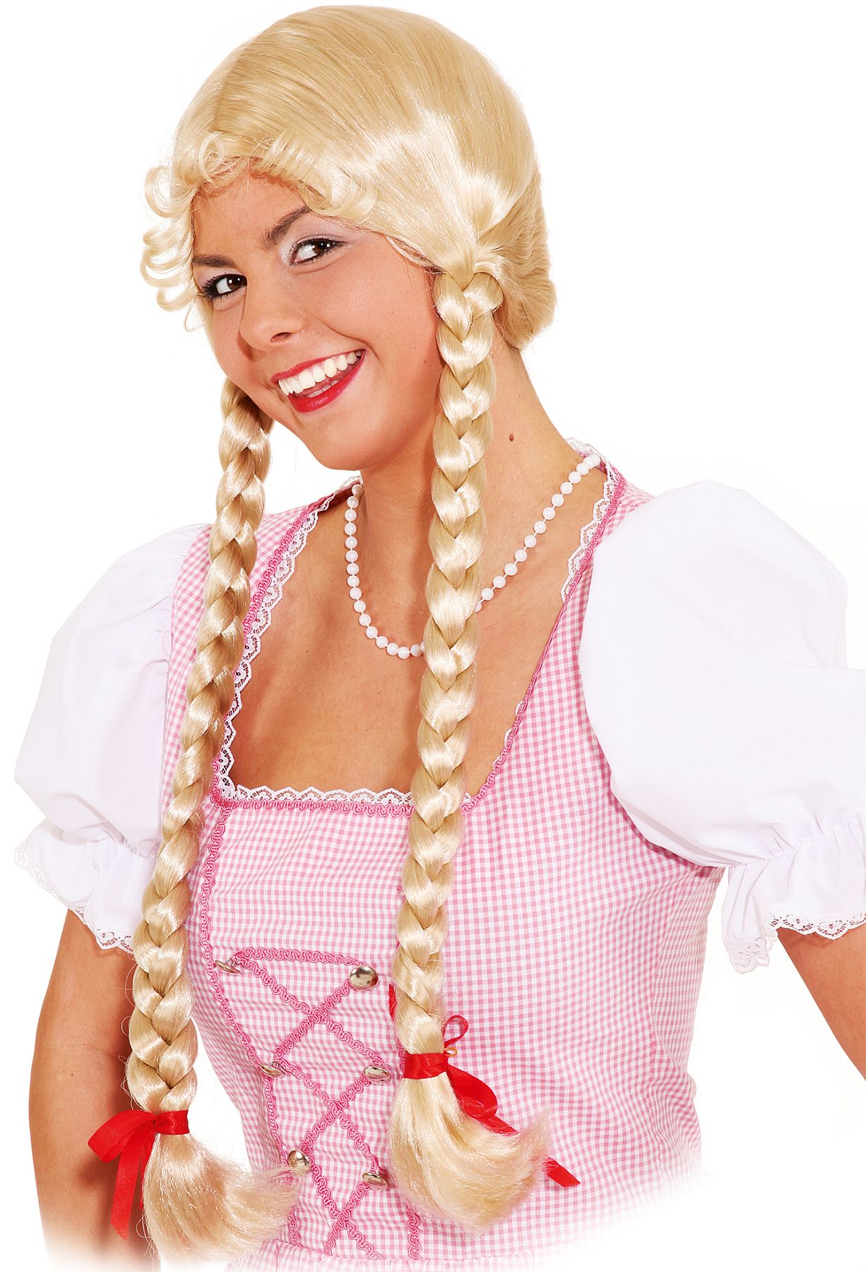 Zopfperücke lang, blond 