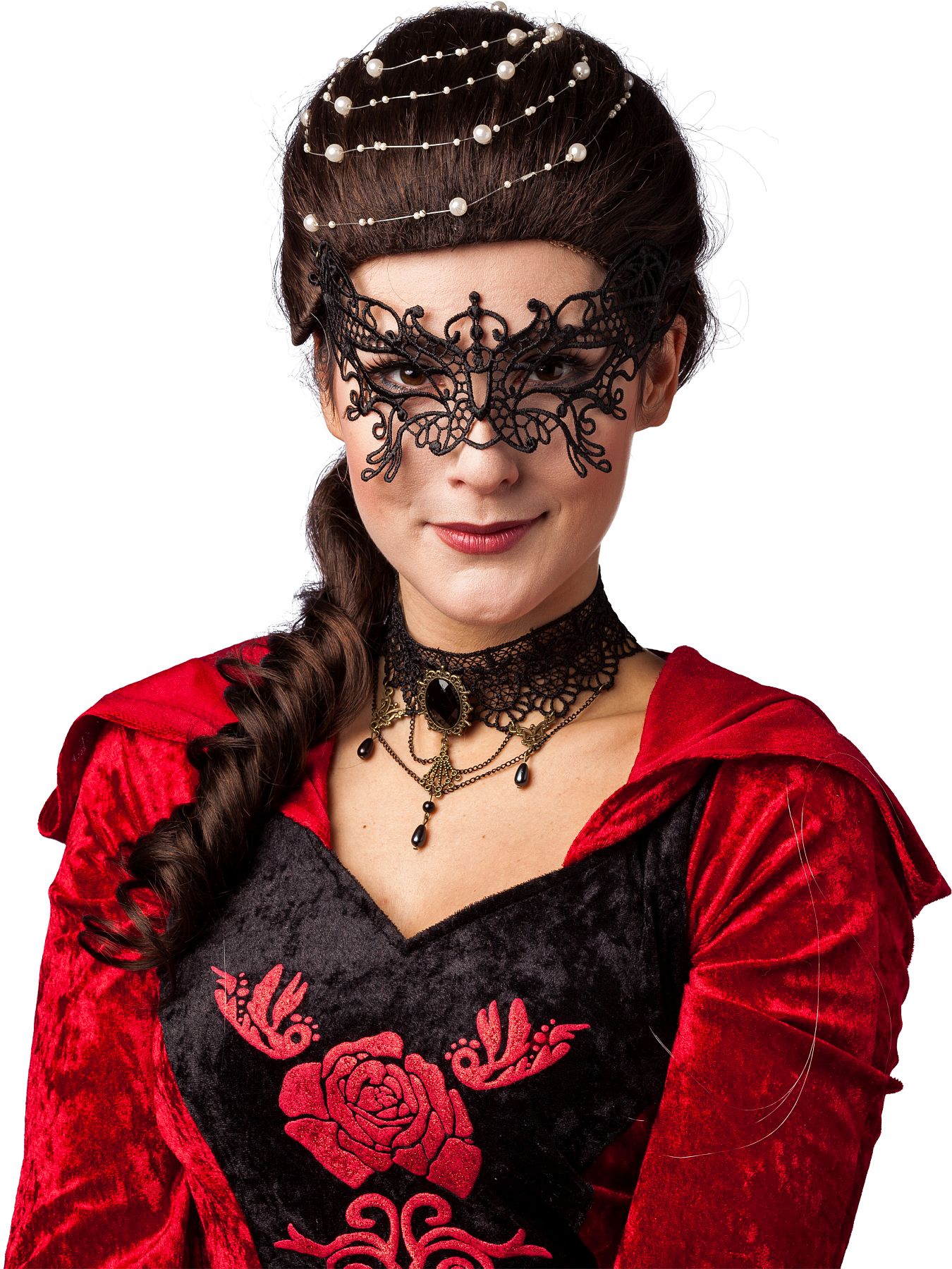 Spitzenmaske Schmetterling, schwarz