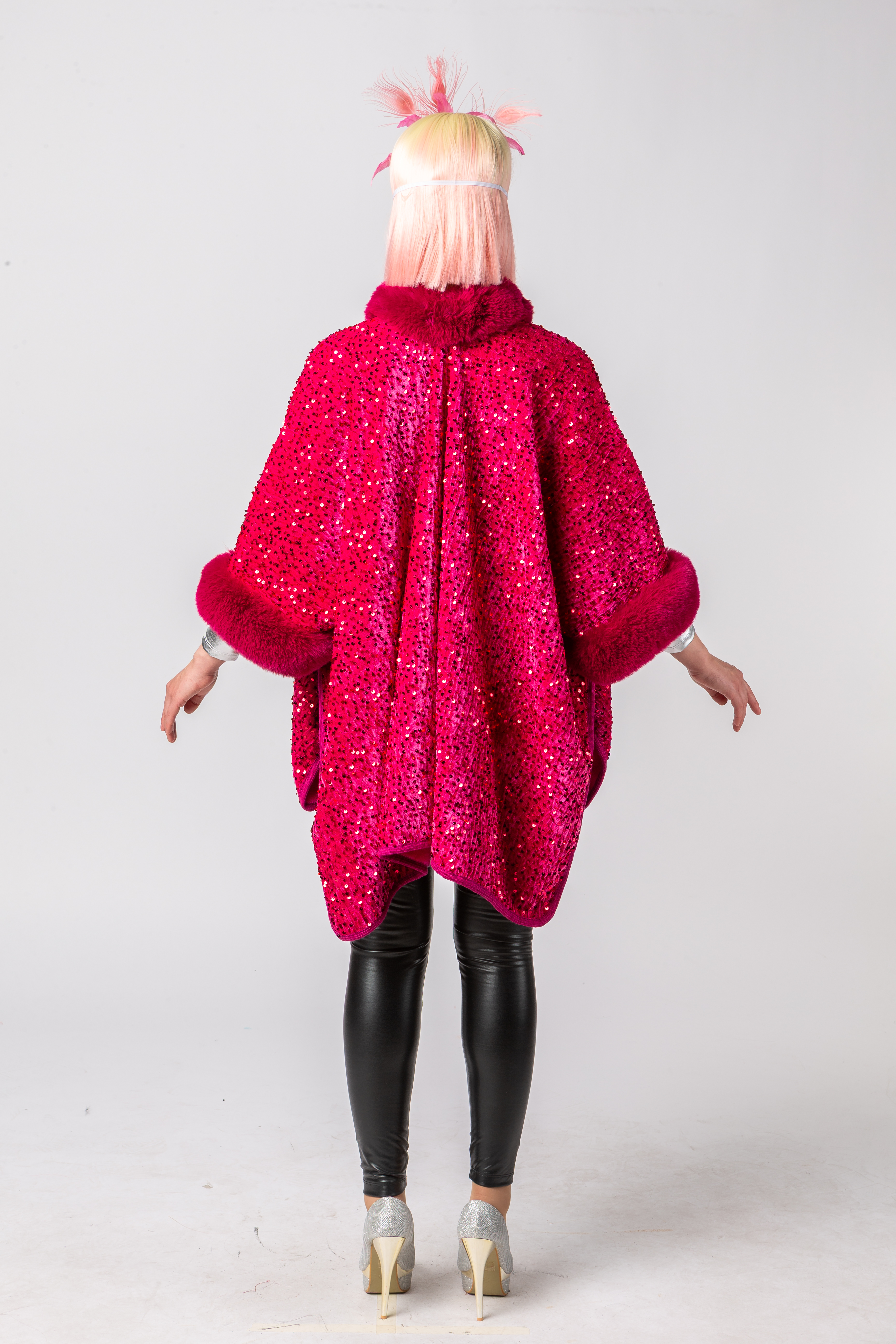 Pailettenponcho, pink Pailettenponcho, pink