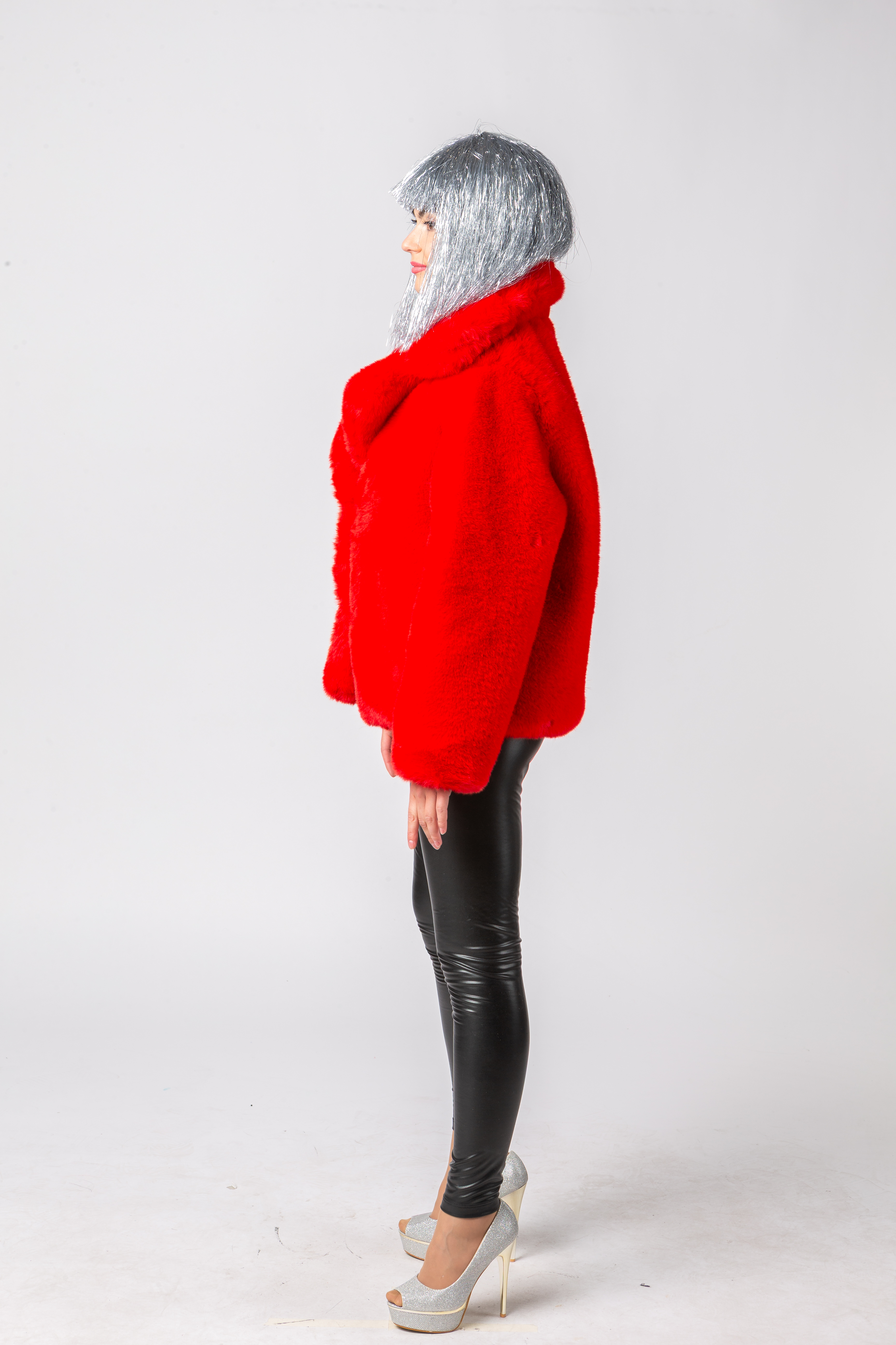 Plüschjacke, rot Plüschjacke, rot