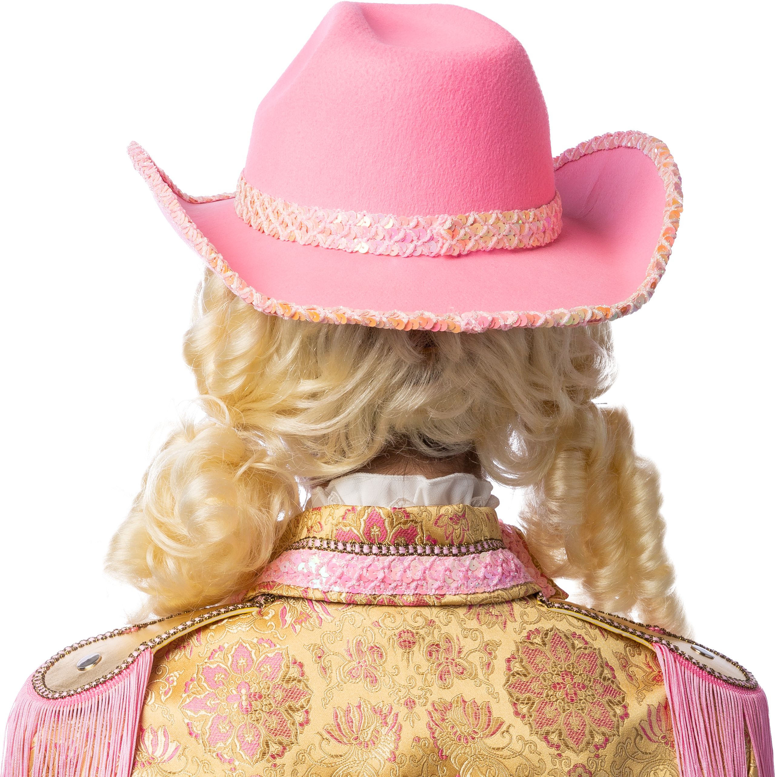 Cowboyhut, pink mit Paillettenband Cowboyhut, pink mit Paillettenband