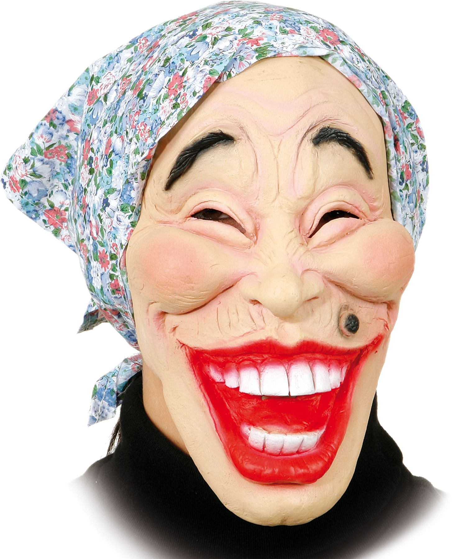 Maske Alte Frau mit Kopftuch 