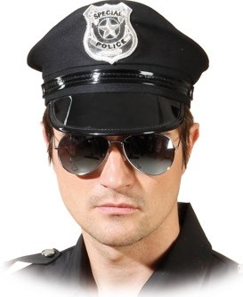Polizei-Brille verspiegelt mit Silberrand