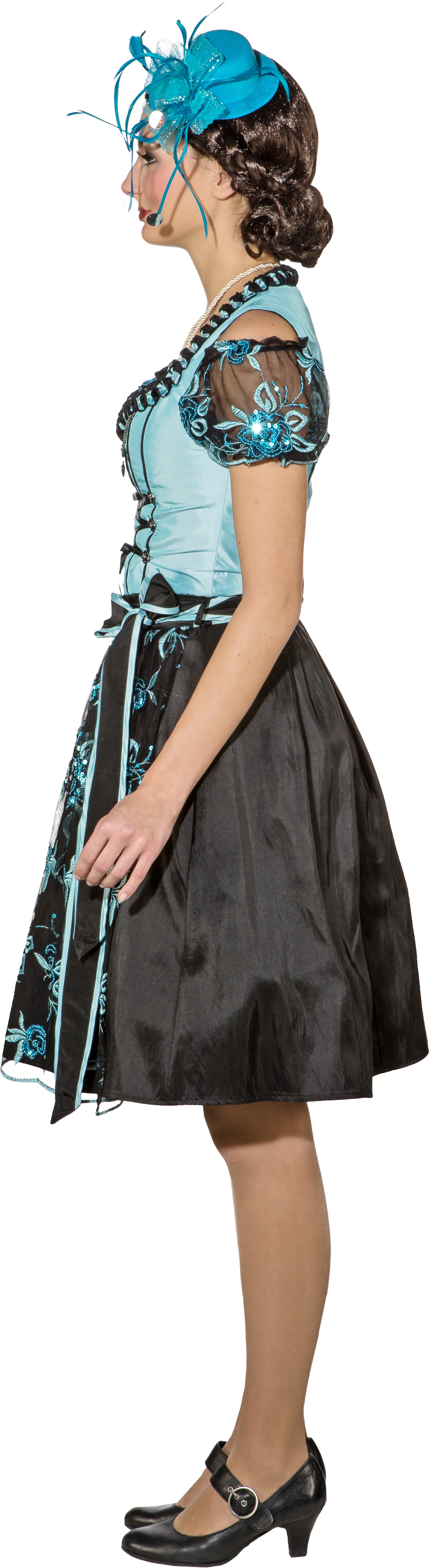 Dirndl midi türkis-schwarz Dirndl midi türkis-schwarz