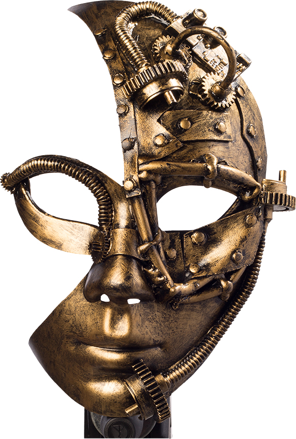 Steampunk Halbmaske, bronze