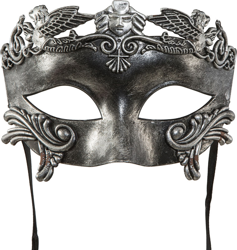 Halbmaske Antik, silber 